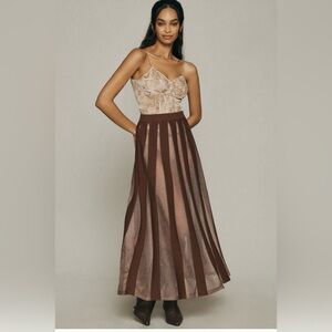 Sheer Panel Maxi Skirt